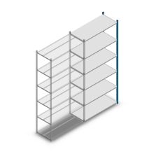 Fachbodenregal Medium Duty 2500x1150x500 mm (HxBxT) 6 Ebenen blau Anbauregal