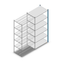 Fachbodenregal Medium Duty 2500x1150x700 mm (HxBxT) 6 Ebenen blau Anbauregal