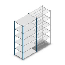 Fachbodenregal Medium Duty 2500x1150x700 mm (HxBxT) 6 Ebenen blau Grundregal