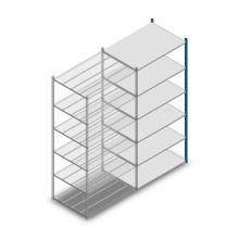Fachbodenregal Medium Duty 2500x1150x800 mm (HxBxT) 6 Ebenen blau Anbauregal