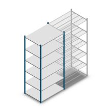Fachbodenregal Medium Duty 2500x1150x800mm (HxBxT) 6 Ebenen blau Grundregal