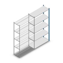 Fachbodenregal Medium Duty 2500x1300x500 mm (HxBxT) 5 Ebenen blau Anbauregal