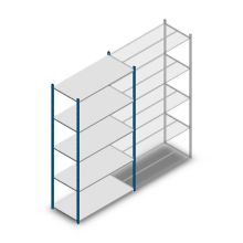 Fachbodenregal Medium Duty 2500x1300x600 mm (HxBxT) 5 Ebenen blau Grundregal