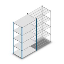Fachbodenregal Medium Duty 2500x1300x800mm (HxBxT) 5 Ebenen blau Grundregal