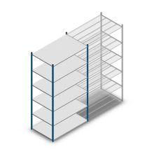 Fachbodenregal Medium Duty 2500x1300x800 mm (HxBxT) 6 Ebenen blau Grundregal