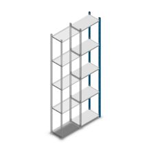 Fachbodenregal Medium Duty 2500x550x300mm (HxBxT) 5 Ebenen blau Anbauregal