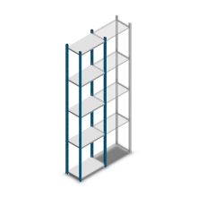 Fachbodenregal Medium Duty 2500x550x300mm (HxBxT) 5 Ebenen blau Grundregal