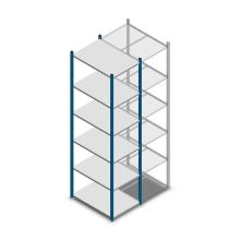 Fachbodenregal Medium Duty 2500x550x800 mm (HxBxT) 6 Ebenen blaues Grundregal