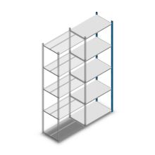 Fachbodenregal Medium Duty 2500x850x500 mm (HxBxT) 5 Ebenen blau Anbauregal