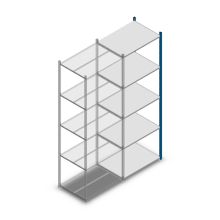 Fachbodenregal Medium Duty 2500x850x600mm (HxBxT) 5 Ebenen blau Anbauregal