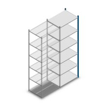 Fachbodenregal Medium Duty 2500x850x600mm (HxBxT) 6 Ebenen blau Anbauregal