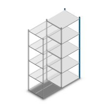Fachbodenregal Medium Duty 2500x850x700mm (HxBxT) 5 Ebenen blau Anbauregal