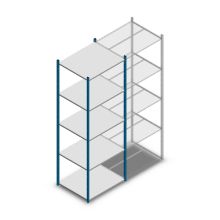 Fachbodenregal Medium Duty 2500x850x700mm (HxBxT) 5 Ebenen blau Grundregal