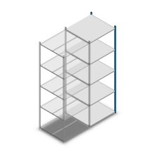 Fachbodenregal Medium Duty 2500x850x800mm (HxBxT) 5 Ebenen blau Anbauregal