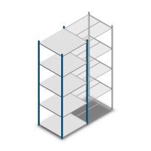 Fachbodenregal Medium Duty 2500x850x800mm (HxBxT) 5 Ebenen blau Grundregal