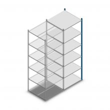 Fachbodenregal Medium Duty 2500x850x800mm (hxbxt) 6 Ebenen blau Anbauregal