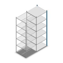 Fachbodenregal Medium Duty 2500x850x800mm (HxBxT) 6 Ebenen blau Anbauregal