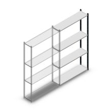 Fachbodenregal Medium Duty 2000x1150x300 mm (HxBxT) 4 Ebenen anthrazit Anbauregal