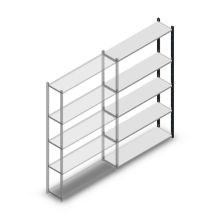 Fachbodenregal Medium Duty 2000x1150x300mm (HxBxT) 5 Ebenen anthrazit Anbauregal