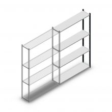 Fachbodenregal Medium Duty 2000x1300x300mm (hxbxt) 4 Ebenen anthrazit Anbauregal