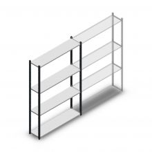 Fachbodenregal Medium Duty 2000x1300x300mm (hxbxt) 4 Ebenen anthrazit Anfangsregal