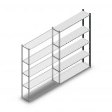 Fachbodenregal Medium Duty 2000x1300x300mm (hxbxt) 5 Ebenen anthrazit Anbauregal