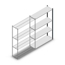 Fachbodenregal Medium Duty 2000x1300x400 mm (HxBxT) 4 Ebenen anthrazit Anbauregal