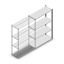Fachbodenregal Medium Duty 2000x1300x500mm (HxBxT) 4 Ebenen anthrazit Anbauregal