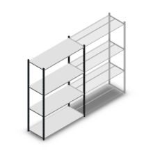 Fachbodenregal Medium Duty 2000x1300x500mm (hxbxt) 4 Ebenen anthrazit Anfangsregal