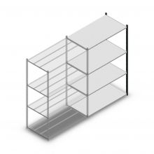 Medium Duty Fachbodenregal 2000x1300x700mm (hxbxt) 4 Ebenen anthrazit Anbauregal