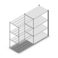 Fachbodenregal Medium Duty 2000x1300x800 mm (HxBxT) 4 Ebenen anthrazit Anbauregal