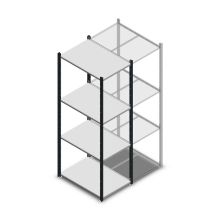 Fachbodenregal Medium Duty 2000x550x800mm (hxbxt) 4 Ebenen anthrazit Anfangsregal