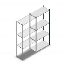 Fachbodenregal Medium Duty 2000x850x400mm (hxbxt) 4 Ebenen anthrazit Anbauregal