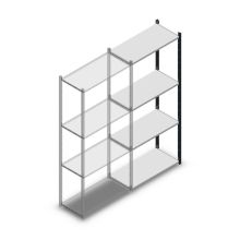 Fachbodenregal Medium Duty 2000x850x400mm (HxBxT) 4 Ebenen anthrazit Anbauregal