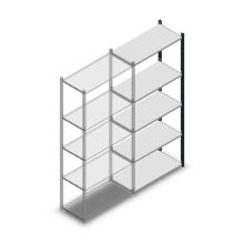 Fachbodenregal Medium Duty 2000x850x400 mm (HxBxT) 5 Ebenen anthrazit Anbauregal