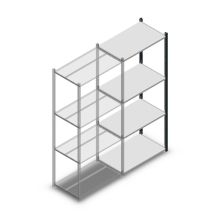 Fachbodenregal Medium Duty 2000x850x500 mm (HxBxT) 4 Ebenen anthrazit Anbauregal