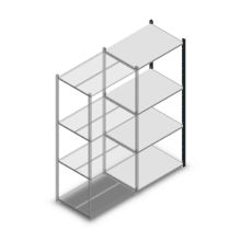 Fachbodenregal Medium Duty 2000x850x600 mm (HxBxT) 4 Ebenen anthrazit Anbauregal