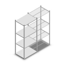 Fachbodenregal Light Duty 2000x850x600mm (HxBxT) 4 Ebenen Grundregal
