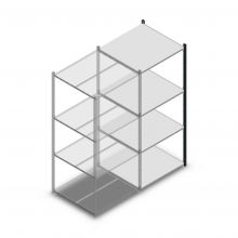 Fachbodenregal Medium Duty 2000x850x800mm (hxbxt) 4 Ebenen anthrazit Anbauregal