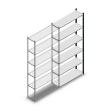 Fachbodenregal Medium Duty 2000x1000x300mm (HxBxT) 6 Ebenen anthrazit Anbauregal