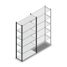 Fachbodenregal Medium Duty 2200x1000x400mm (hxbxt) 6 Ebenen anthrazit Anfangsregal