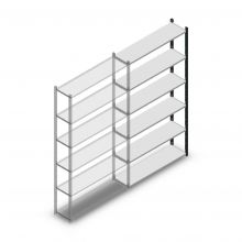 Fachbodenregal Medium Duty 2000x1150x300mm (hxbxt) 6 Ebenen anthrazit Anbauregal