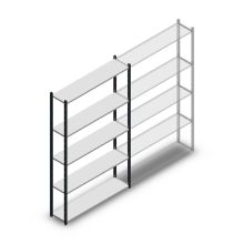 Fachbodenregal Medium Duty 2200x1300x300mm (hxbxt) 5 Ebenen anthrazit Anfangsregal