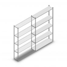 Fachbodenregal Medium Duty 2200x1300x300mm (hxbxt) 5 Ebenen verzinkt Anbauregal