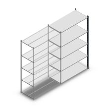 Fachbodenregal Medium Duty 2200x1300x600 mm (HxBxT) 5 Ebenen anthrazit Anbauregal