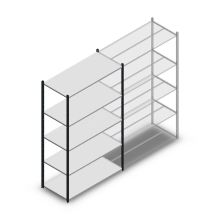 Fachbodenregal Medium Duty 2200x1300x600mm (hxbxt) 5 Ebenen anthrazit Anfangsregal