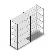 Fachbodenregal Medium Duty 2200x1300x700mm (hxbxt) 5 Ebenen anthrazit Anfangsregal