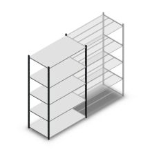 Fachbodenregal Medium Duty 2200x1300x700mm (hxbxt) 5 Ebenen anthrazit Anfangsregal
