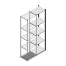 Fachbodenregal Medium Duty 2200x550x400 mm (HxBxT) 5 Ebenen anthrazit Anbauregal