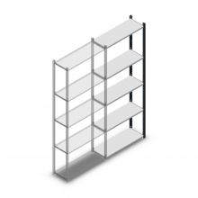 Fachbodenregal Medium Duty 2200x850x300mm (hxbxt) 5 Ebenen anthrazit Anbauregal